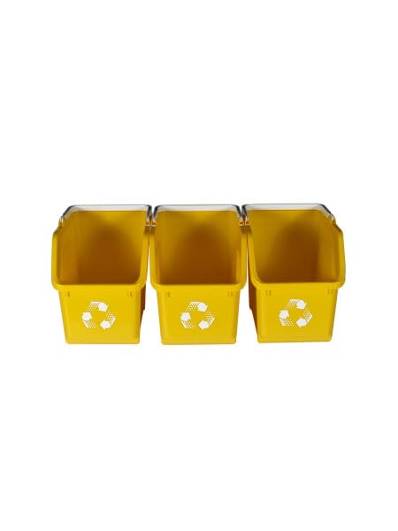6 Gallon Stackable Recycling Bins for Homes, Garages, Offices Made of 100% Recycled Plastic - (Yellow, 20 Pack)