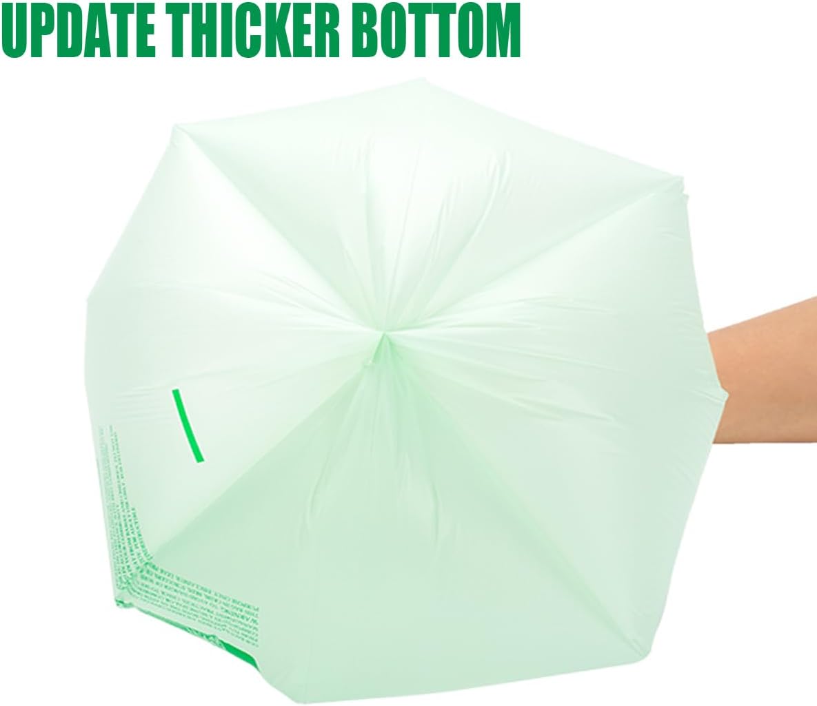 1.6 Gallon Compostable Trash Bags with Handle, 125 Count Small Compost Bags, Biodegradable Kitchen Garbage Bags, Food Scrap Waste Bags for Countertop Bin, ASTM D6400, US BPI Certified