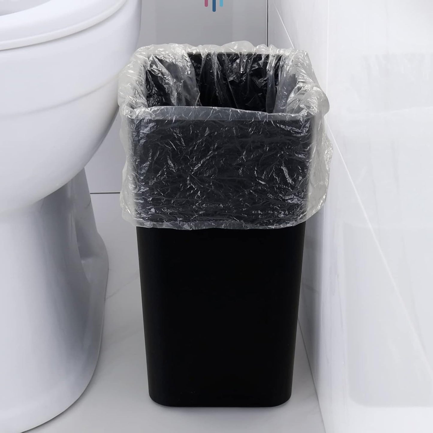 3-Pack Black 4.5 Gallon Trash Can Wastebasket, Garbage Container Bin