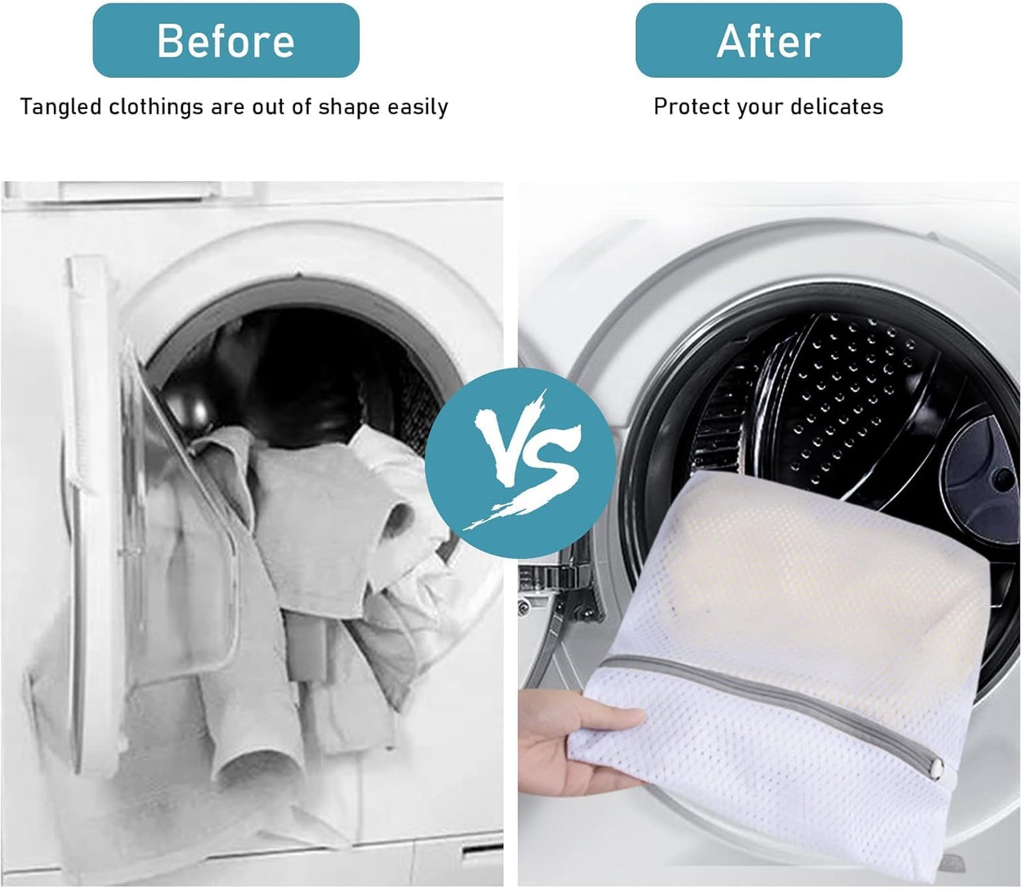 Polecasa 2Pcs 24 x 24 Inches Extra Durable 125g Diamond Mesh Laundry Bags with Sturdy Zipper for Delicates, Protect Clothes in Washing Machine, Laundry Room Essentials for College, Dorm (2 XL-Large)