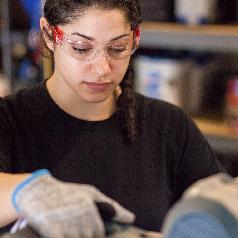 BISON LIFE Safety Glasses - Scratch Resistant Wrap Around Eyewear, Polycarbonate ANSI Z87.1 Impact Resistant Lens