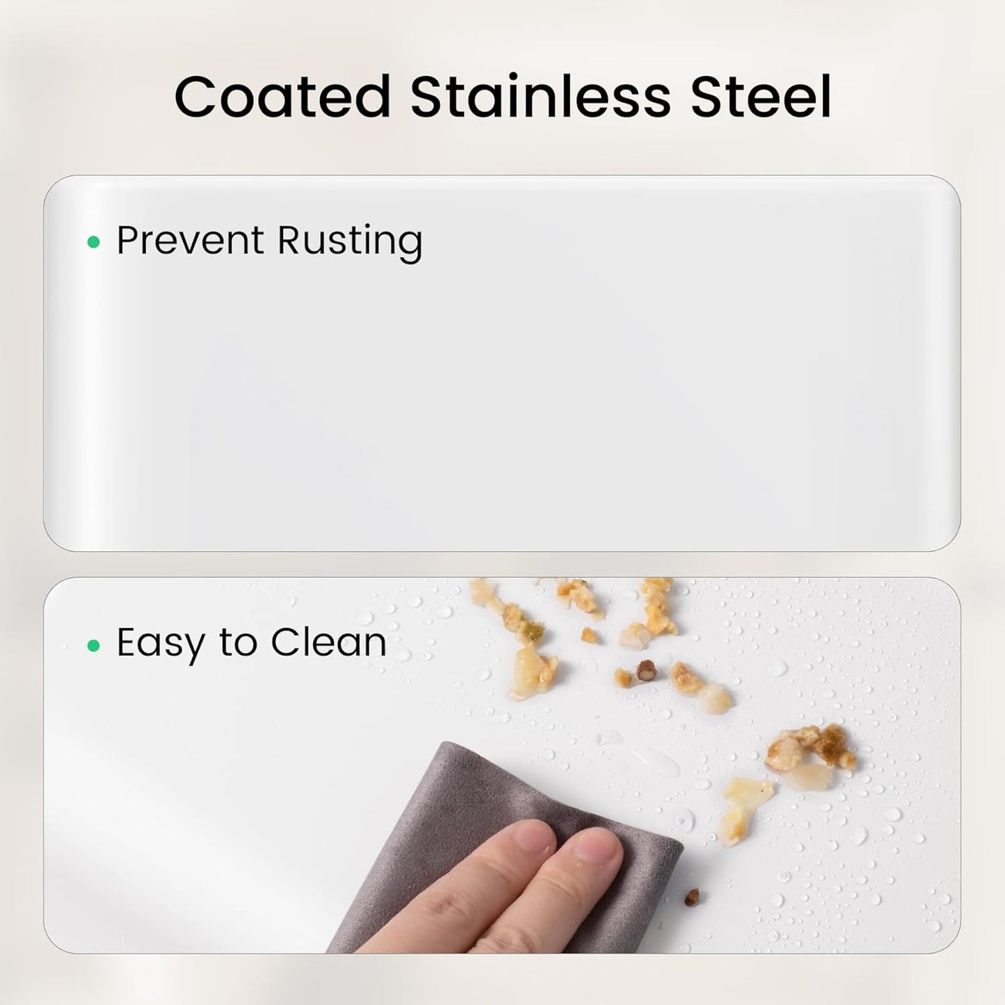 Cesun Small Bathroom Trash Can 2.1 Gallon Wastebasket, Modern Metal Garbage Can Office Waste Basket, White Stainless Steel Trash Bin for Bedroom, Home Office, Toilet, rv, Near Desk, Under Sink.