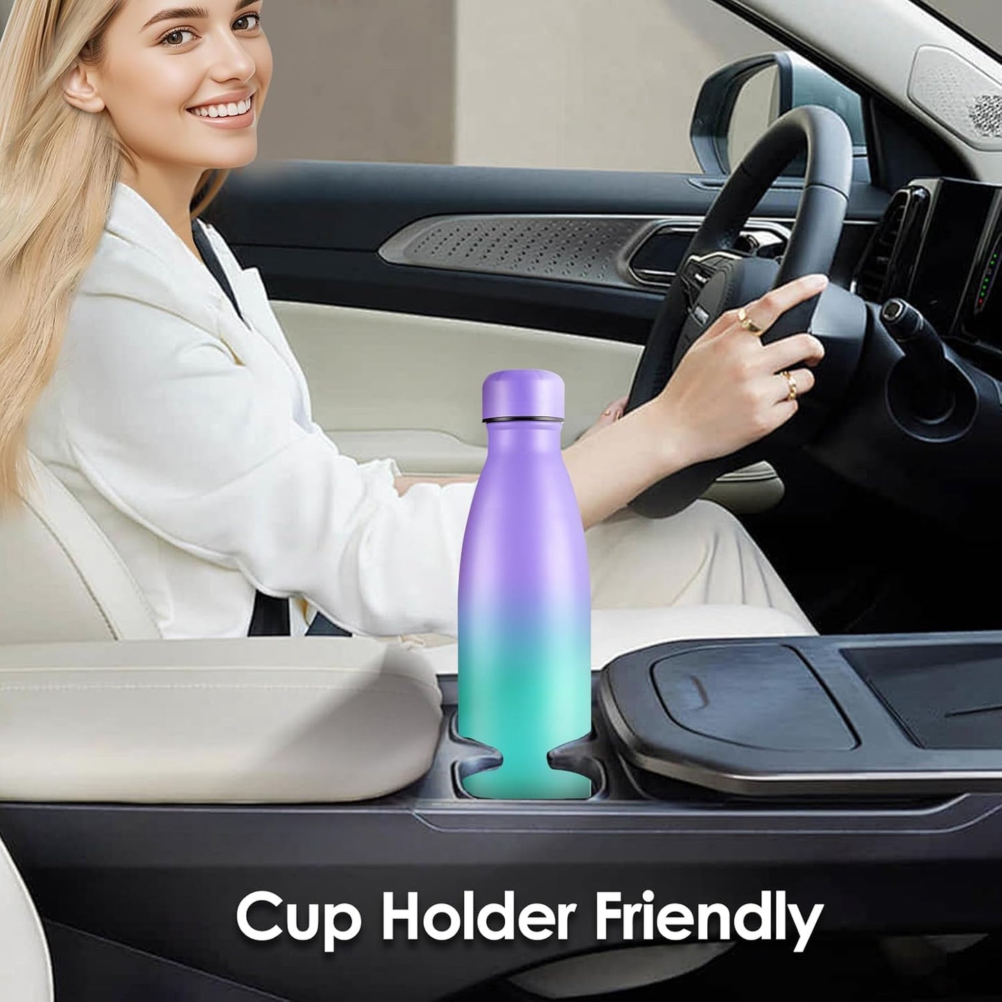 25oz Cola-Bottle Shaped Stainless Steel Leak-proof Water Bottle,Double Wall Vacuum Insulated Metal,Travel Mug For Sports Indoors & Outdoors,BPA-Free Kids Flasks,Purple Green(4 Pack)