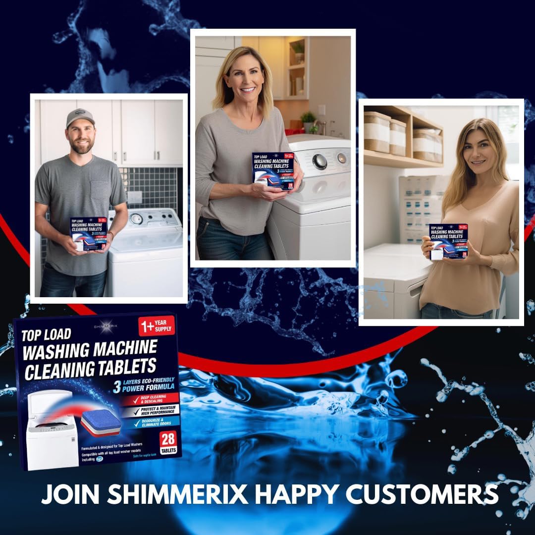 Washing Machine Cleaner Tablets 14 Pack for HE Top Load - Eco Friendly Washer Machine Cleaning Tablets - 3 Layers Septic Safe Wash Machine Full Deodorizer Descaler Protector - 1 Plus Year Supply