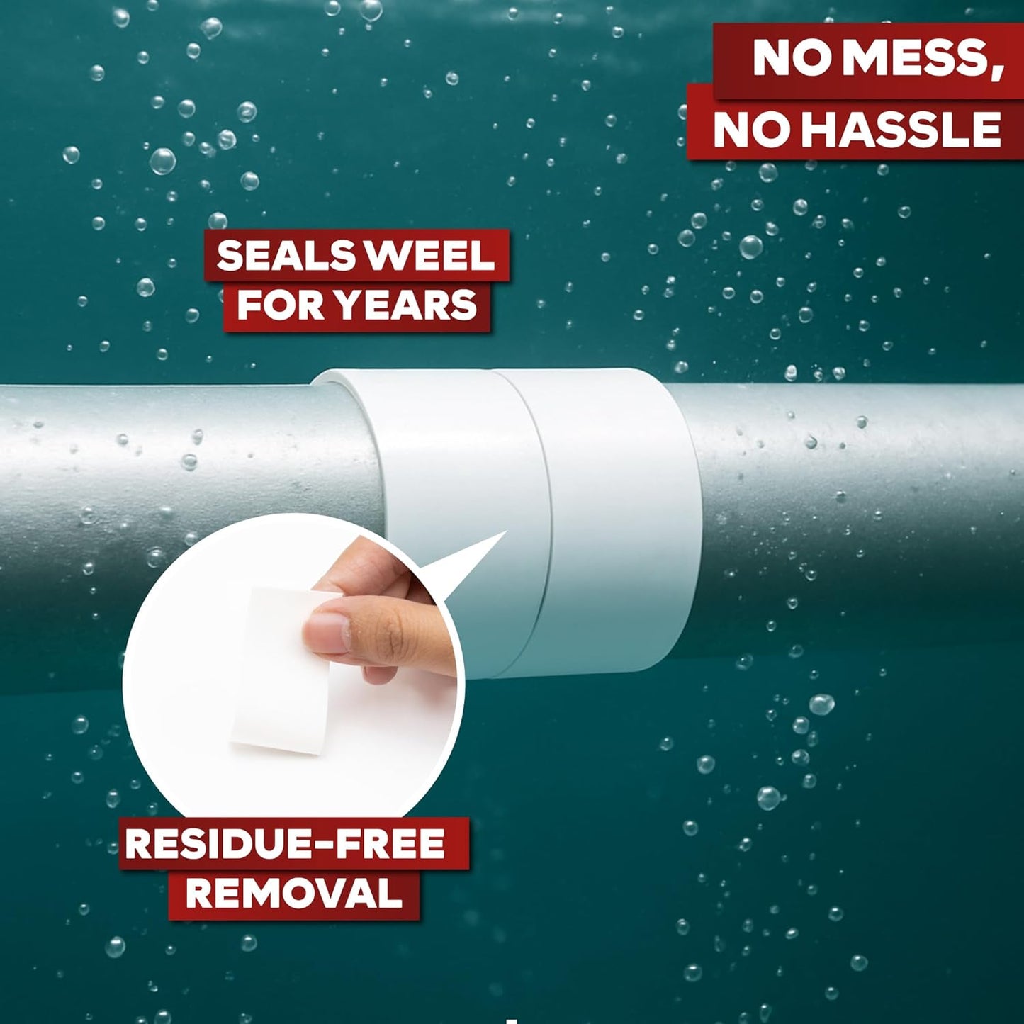 XFasten Self Fusing Silicone Tape Waterproof White – 1" x 36 Feet (3-Pack 108ft), Self Amalgamating Tape, Silicone Rubber for Plumbing, Sealing Pipes, Hose Repair, Outdoor Coax and Electrical Cables