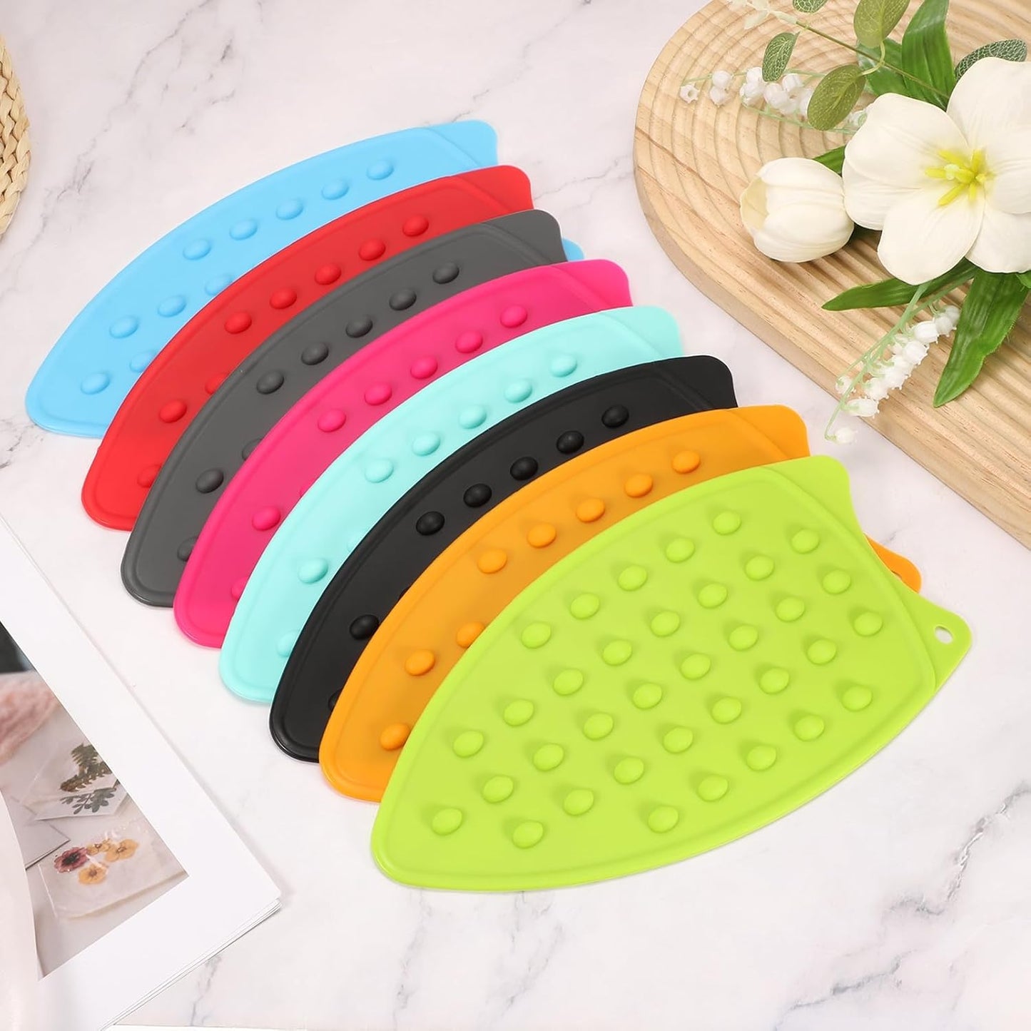 PATIKIL Silicone Iron Rest Pad, Multipurpose Hot Heat Resistant Iron Rest Plate Protective Pad for Ironing Board Hot Resistant Steamer Steam Compact Mat, Gray