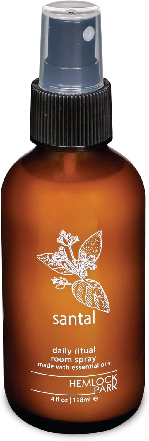 Hemlock Park Santal Room Spray | Naturally Scent Your Space | Sustainably Made in USA with Essential Oils and Botanicals | 4 oz Glass Spray