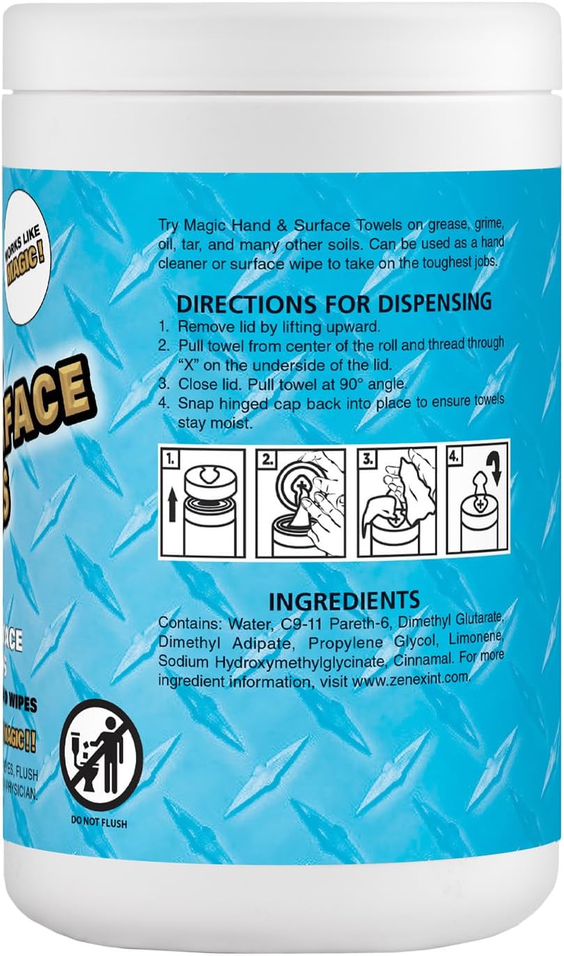 Magic Heavy Duty Cleaning Wipes - Dual Sided Hand & Surface Shop Towels | Professional-grade Cleaning | Waterless | Moisturizing | Cleans Grease, Oil, Dirt, & more (1 Pack | 70 Sheets Total)
