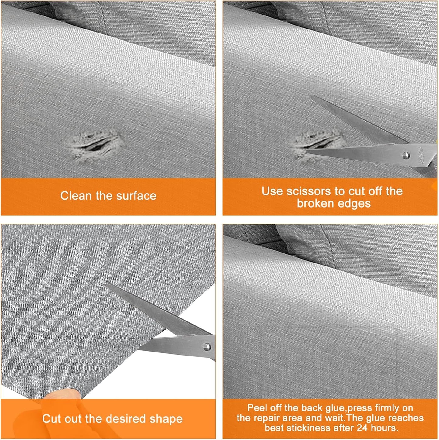 Repair Patches Repair Tape Self-Adhesive DIY Repair Patch Linen Gear Patch for Sofa, Furniture, Chair, Clothing,Tents,17x79 Inch,Brown