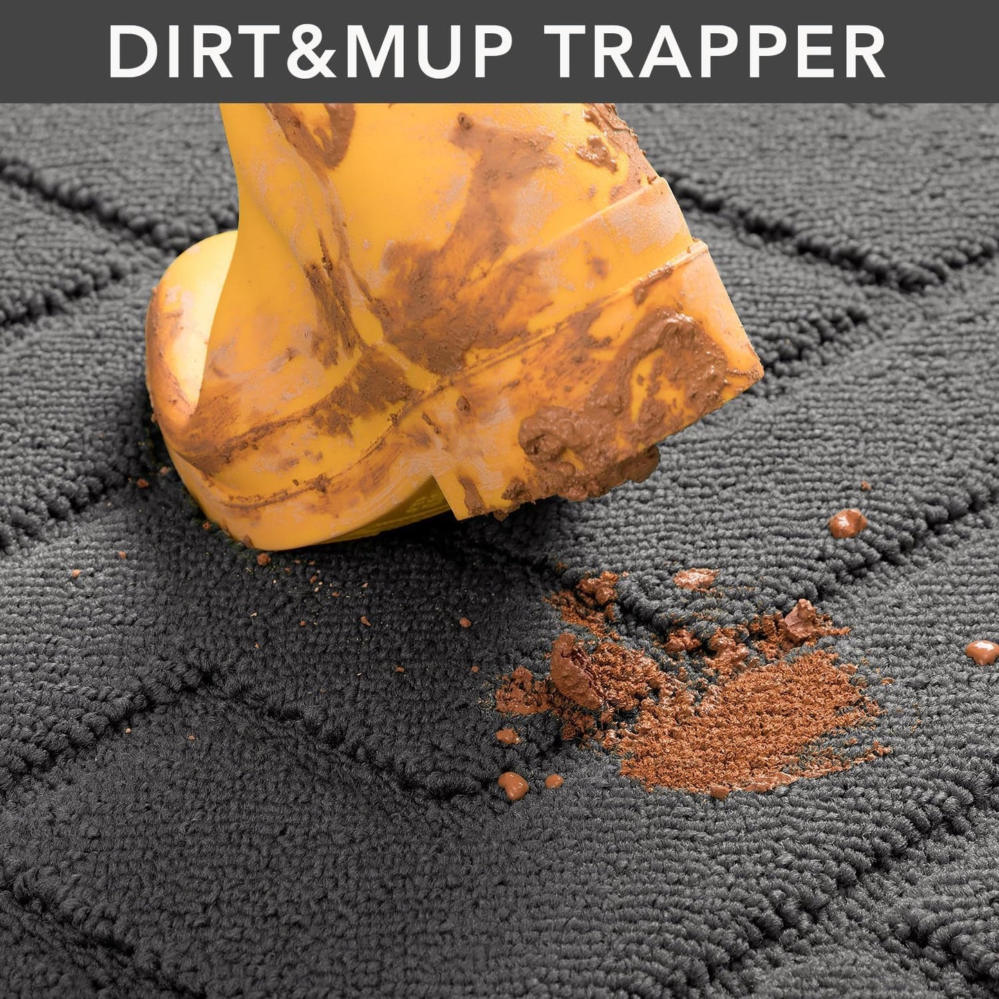 hicorfe Indoor Doormat,Front Back Door Mat Rubber Backing Non Slip Door Mats 20"x48" Absorbent Resist Dirt Entrance Doormat Inside Floor Mats for Entryway Washable Low-Profile(Grey)