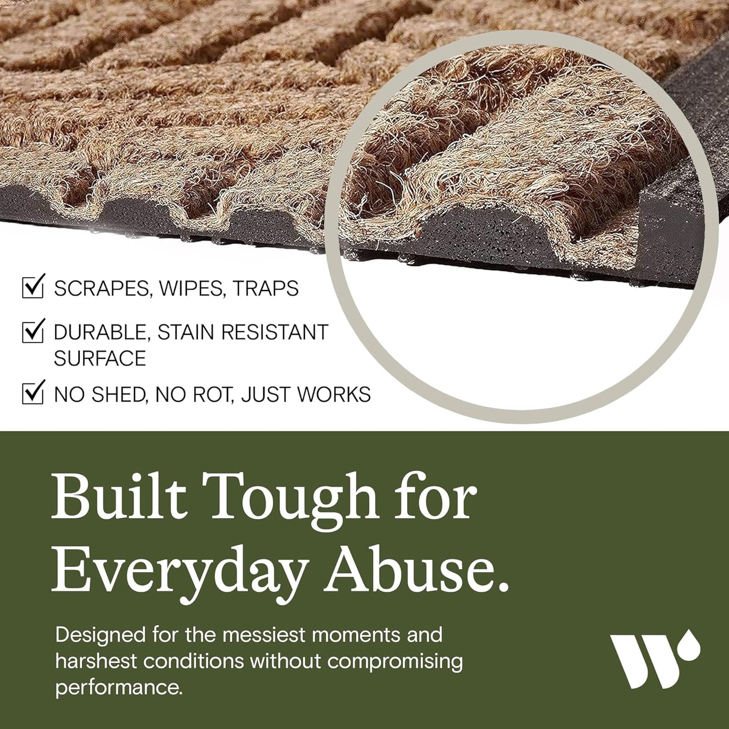 WaterHog Heavy Duty Doorway Mat, 3' x 5', Made in USA, Durable & Skid-Resistant Entryway Mat, Water-Trapping, Indoor/Outdoor Decorative Floor Covering, Cordova Collection, Khaki/Camel