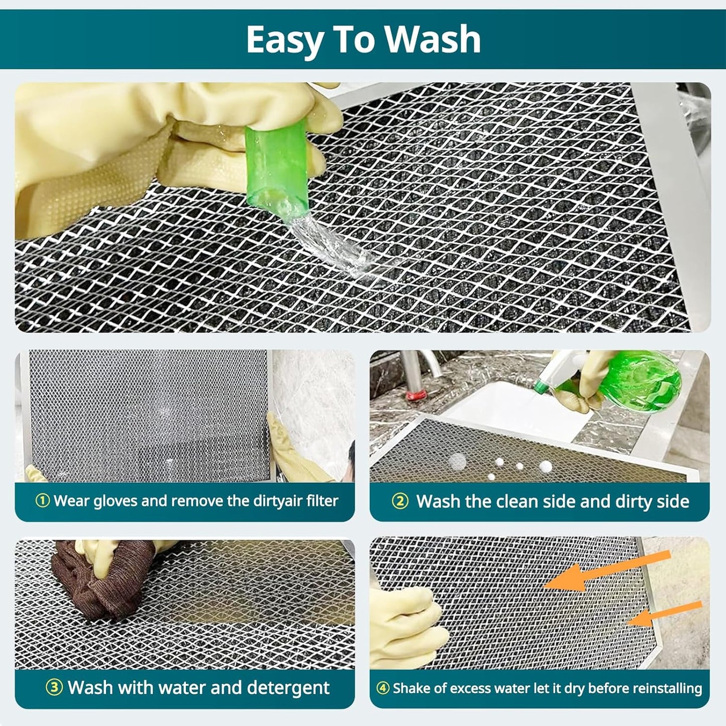 Torjim 20x24x1 Air Filter-MERV8, Washable & Reusable AC/HVAC Permanent Electrostatic Furnace Filters, Breathe Fresher, Easy Install