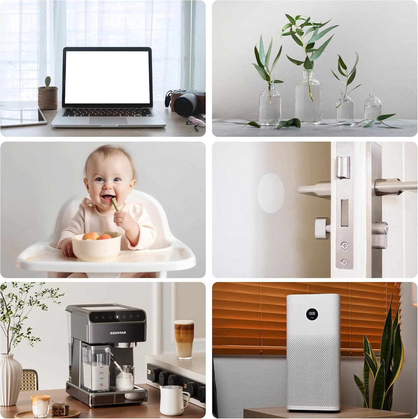 Silicone Furniture Pads, 5" x 120" Non Slip Furniture Pads Anti Skid Pads Non Slip Self Adhesive Cuttable Silicone Tape Strip Roll for Protecting Hardwood Floors Chair Wall Protector - White