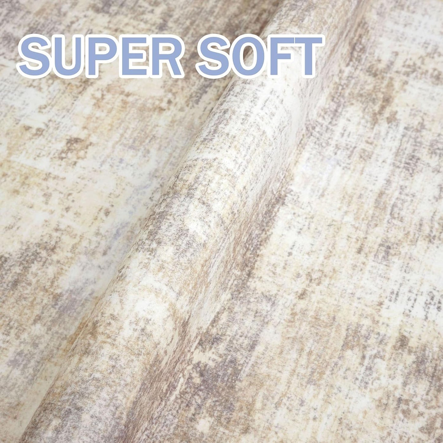 IOHOUZE Abstract Area Rugs 6x9 Ft Washable Rugs for Living Room, Non Slip Dining Room Rug Printed Faux Wool Rugs for Bedroom, Floor Carpet for Office Nursery Playroom, Beige Brown