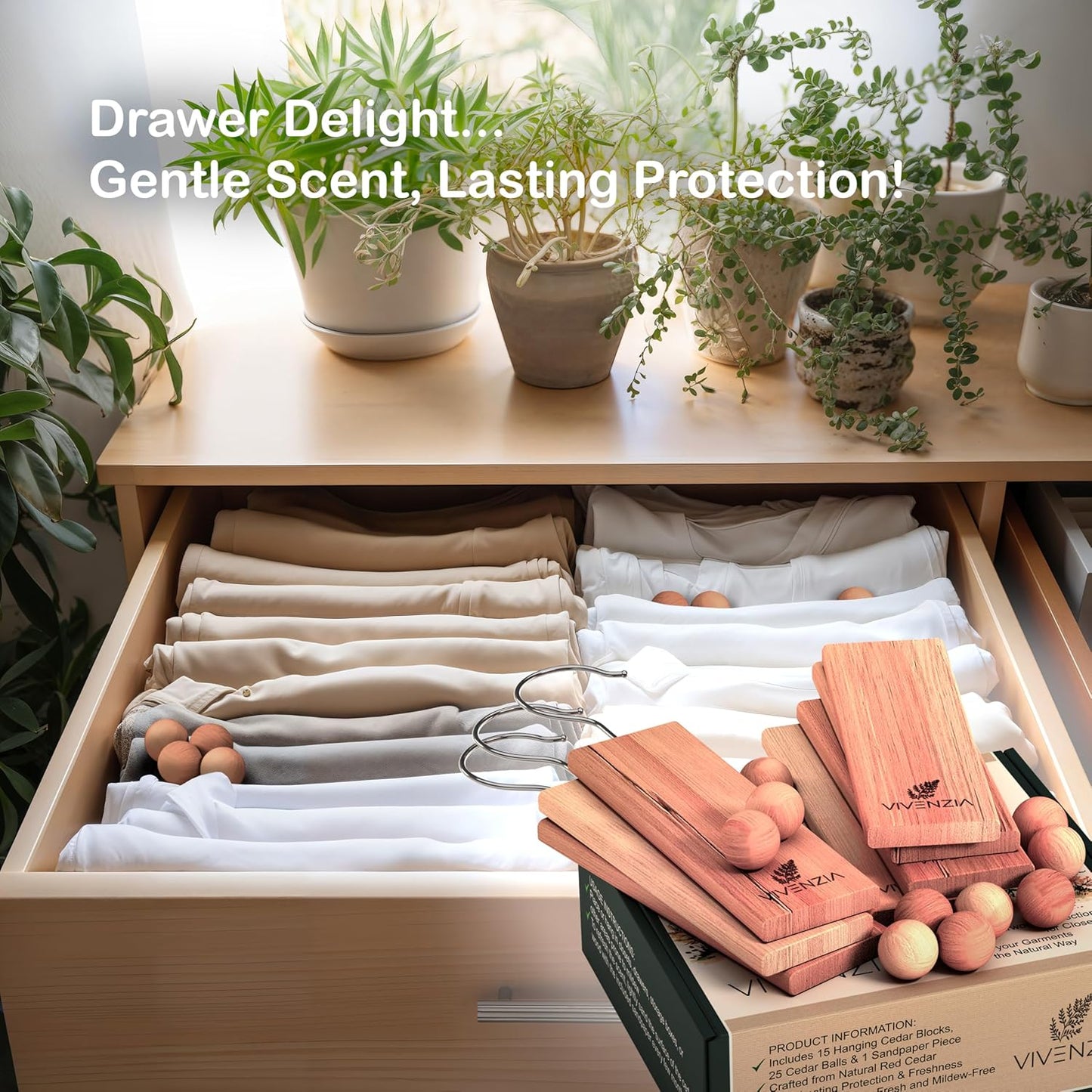 Cedar Blocks for Clothes Storage -40 pcs (15 Hang-ups & 25 Balls)- Cedar Balls for Clothes Storage, Natural Closet Smell Eliminator, Natural Closet Deodorizer, Drawer Fresheners for Dresser.