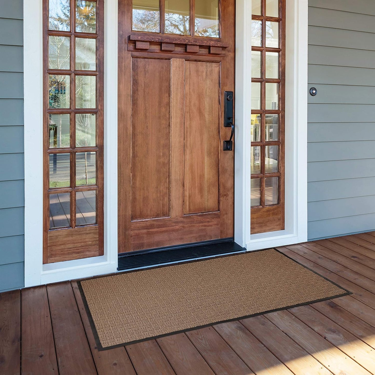 Kempf Water Retainer Entrance Mat, Indoor Outdoor Rubber Rug, Moisture Trapping, Absorbent Mat (4' X 6', Brown)