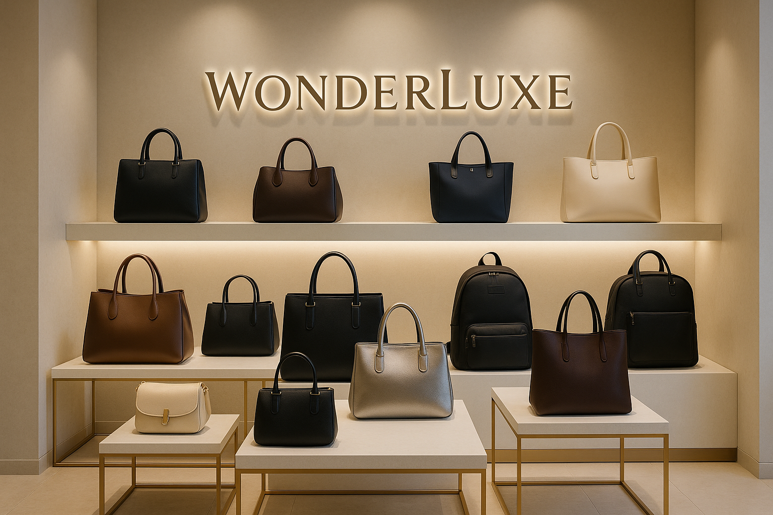 Welcome to WonderLuxe, your destination for modern, stylish bags! make it real