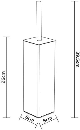 Matte Black Square Stainless Steel Toilet Brush with Holder, 304 Modern Toilet Brush Set – Rust Resistant, Long Handle, Replacement Heads, Floor Standing Bathroom Toilet Cleaning Brush