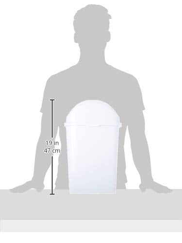 Superio Medium Trash Can with Lid 4.5 Gallon Plastic Swing Top Garbage Can Slim Waste Bin for Under Sink/Cabinet, Laundry Room, Kitchen, Office, Bedroom, Bathroom, College Dorm, 18 Qt, White