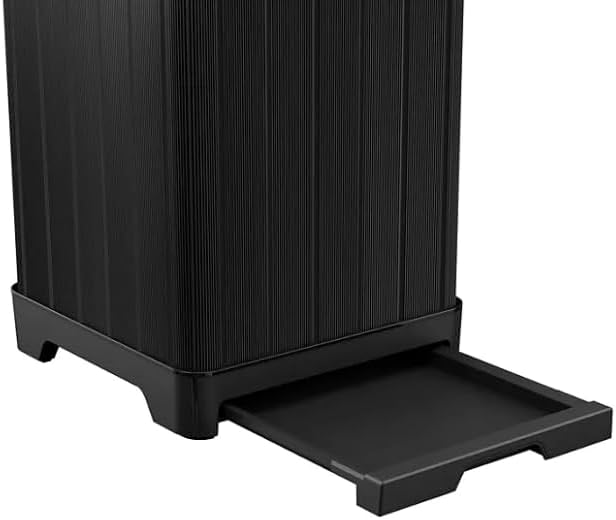 Outdoor Trash Can with Hinged Lid, 33 Gallon Capacity, Built-in Handles