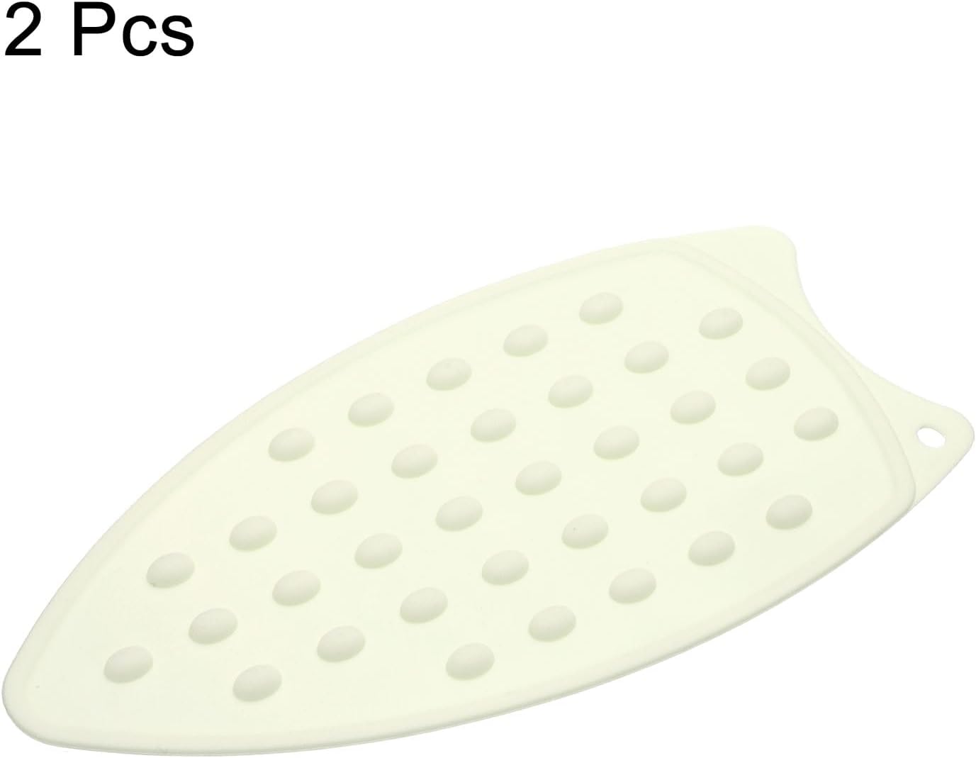 HARFINGTON 2pcs Silicone Iron Rest Pad, Multipurpose Iron Hot Resistant Mat Iron Rest Plate for Ironing Board Hot Heat Resistant Steam Compact Mat, Cream