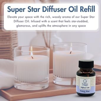 G's Breeze Super Star Diffuser Oil Refill - Essence of Star-Studded Glamor - Transform Any Space with Invigorating Fragrance – Ideal for Home & Office – Long-Lasting Freshness Aroma - 60 ML