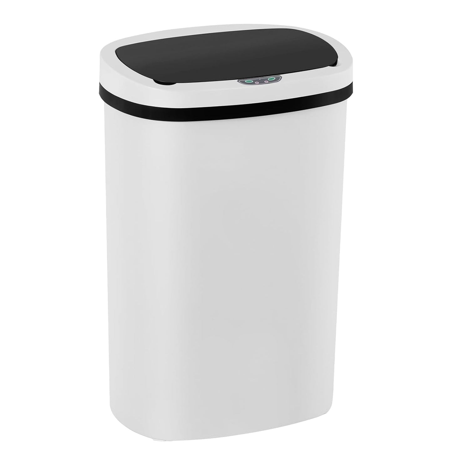 Automatic Motion Sensor Bathroom Trash Can with Lid, 13 Gallon Touchless Trash Bin, Smart Dog Proof Garbage Can, Touch Free Waste Basket for Toilet, Office, Bedroom,White