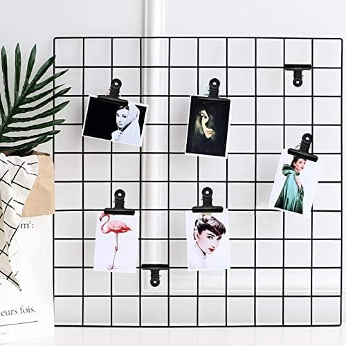 10 Pack Bulldog Clips 2.5 Inches Large Hinge Paper Clips Metal Hinge Clips for Crafts, Food Bags, Drawings, Photos at Home Kitchen & Office Usage, Black, 63mm