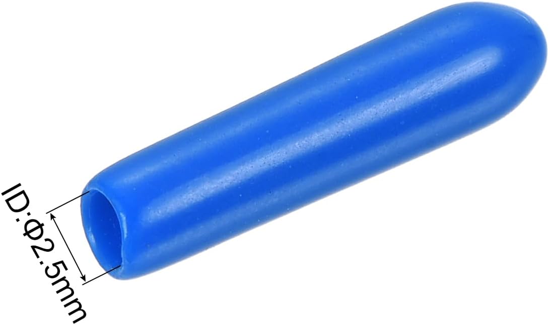 uxcell 20pcs Rubber End Caps 2.5mm ID Vinyl PVC Round Tube Bolt Cap Cover Screw Thread Protectors Blue
