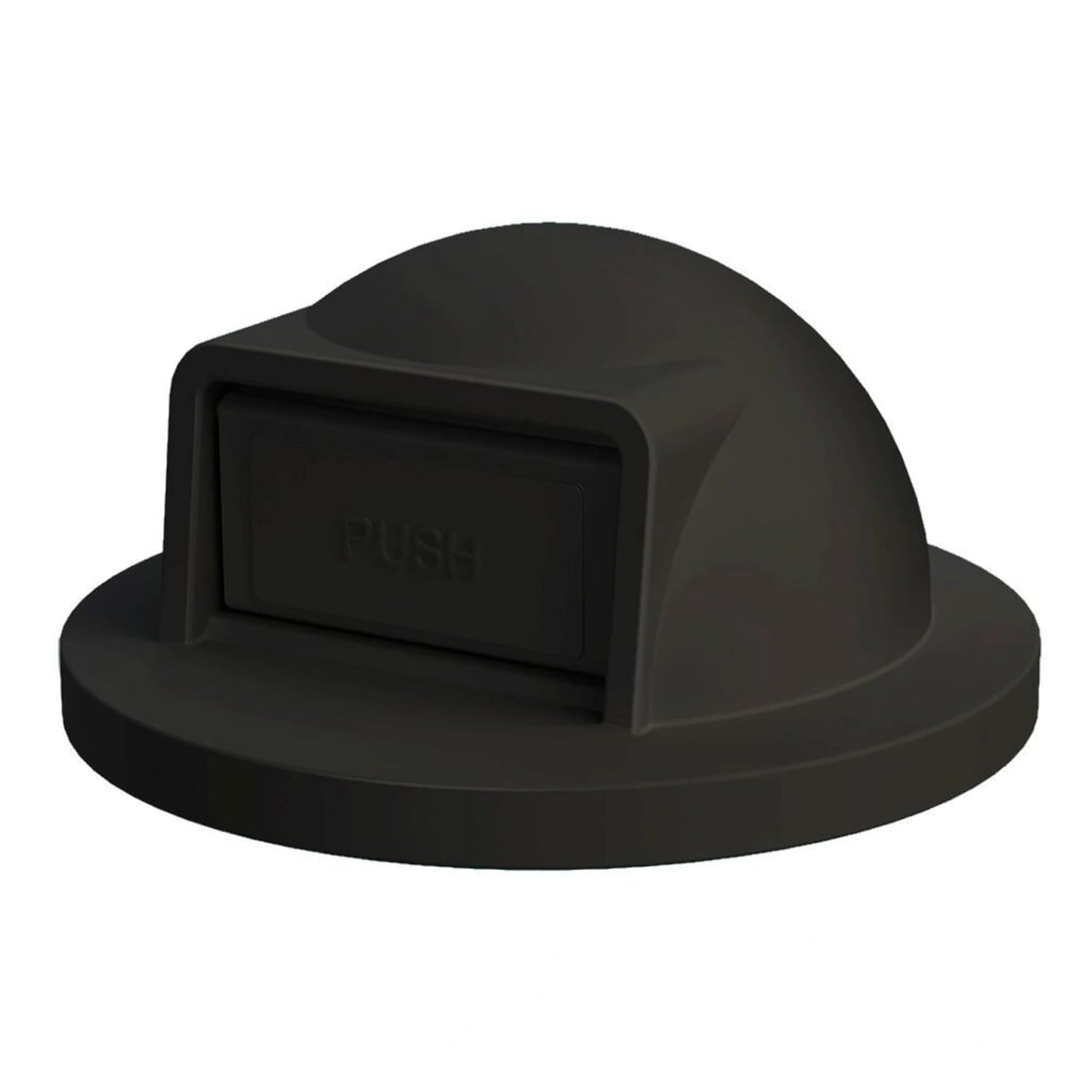 42 Gallon Slatted Circle 100% Recycled Plastic Commercial Outdoor and Indoor Trash Can with Push Open Dome Lid and Internal Liner | Great for Schools and Businesses - Black