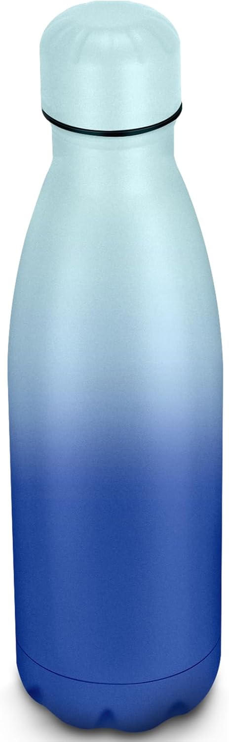 25oz Cola-Bottle Shaped Stainless Steel Leak-proof Water Bottle,Double Wall Vacuum Insulated Metal,Travel Mug For Sports Indoors & Outdoors,BPA-Free Kids Flasks,Green Blue(1 Pack)