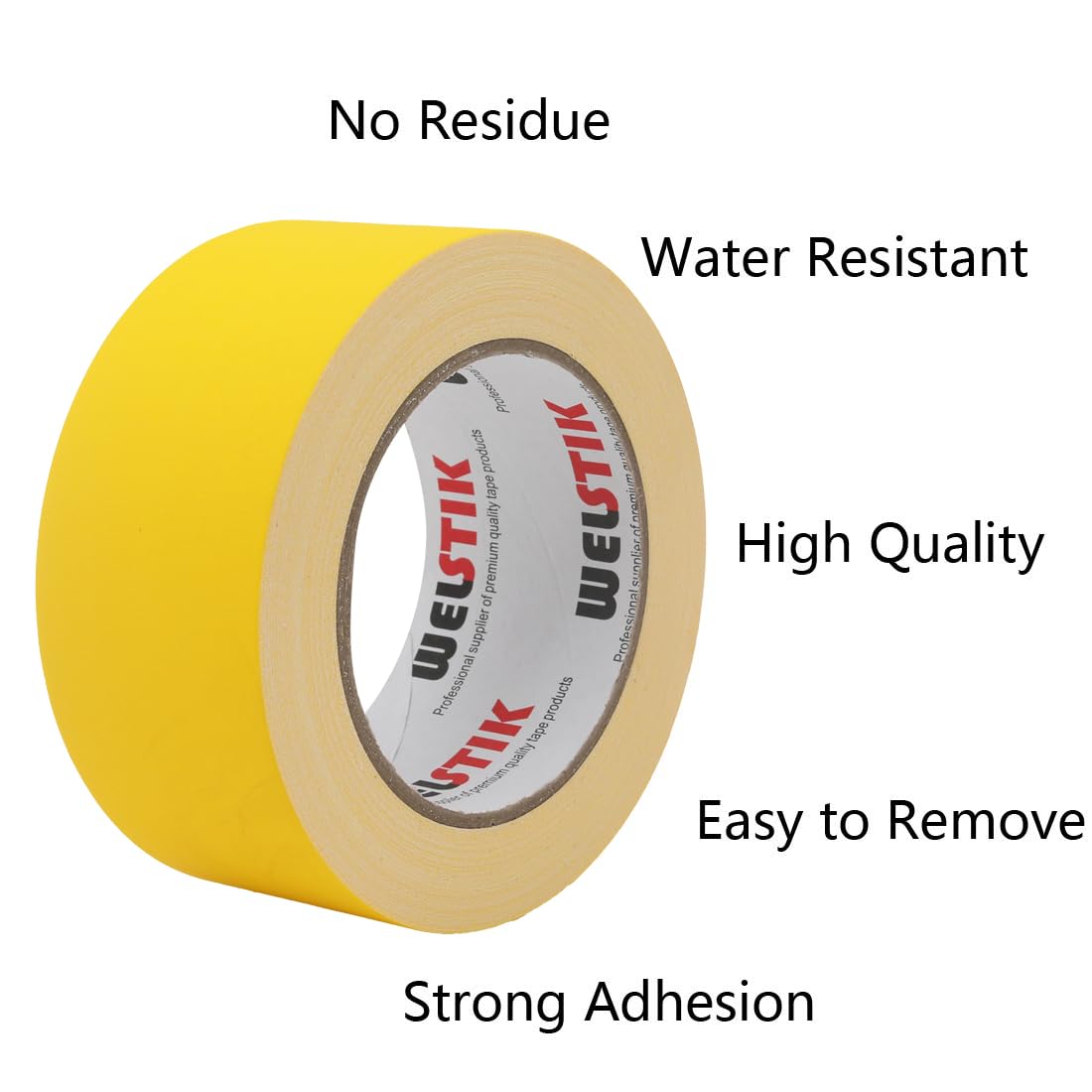 WELSTIK 2 Pack Gaffer Tape Yellow,2" X 33 Yards-10% Longer-Heavy Duty Gaffer Floor Tape Matte Finish for Film Schools, Box-Sealing,Non-Reflective Easy to rip