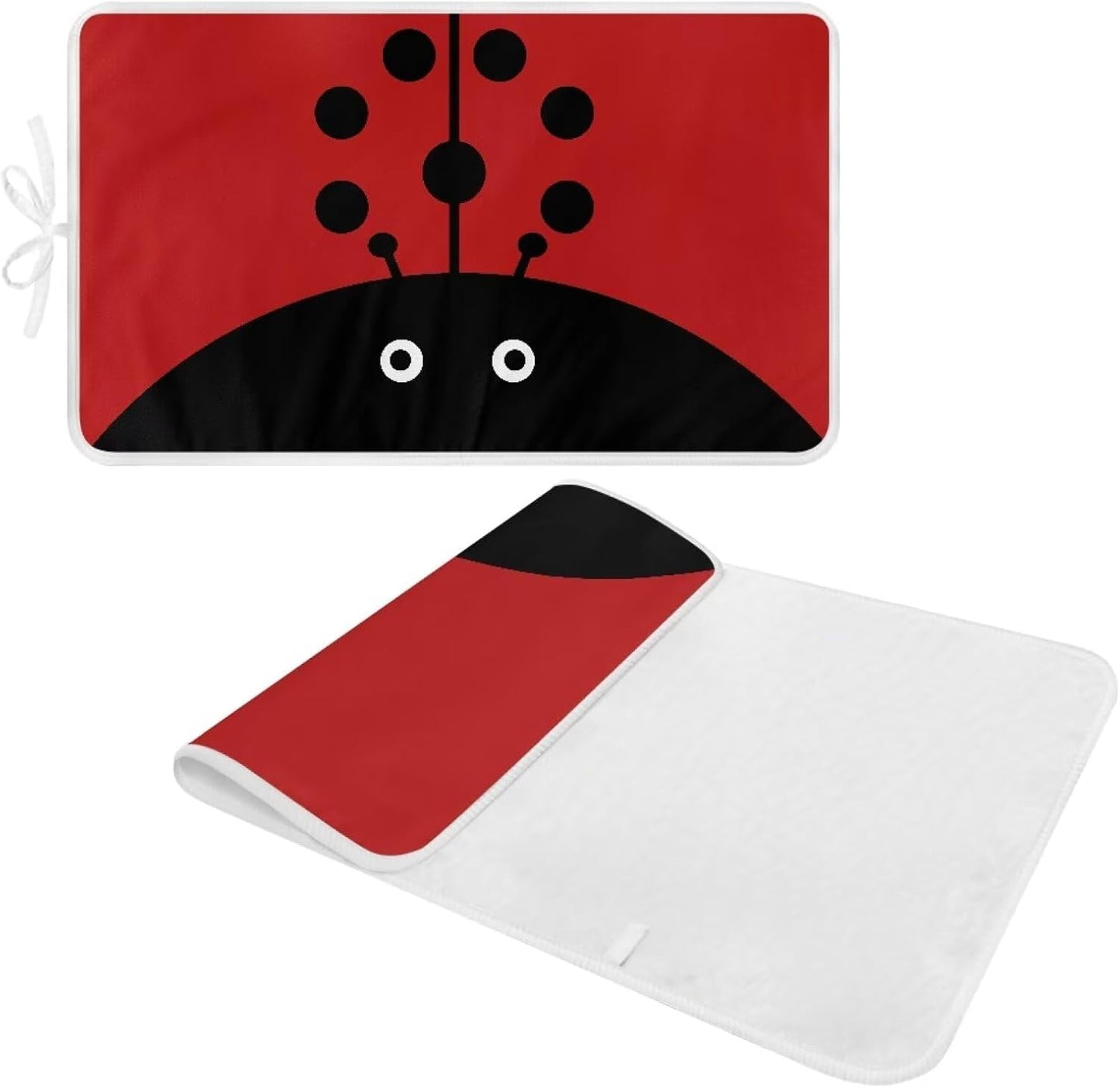 Cute Iron Mat Blanket Travel Foldable Ladybugs Ironing Pad Fabric Ironing Board Cover for Top of Tabletop,Brown Thick & Large Portable Iron Pads 32 x 16 Inch