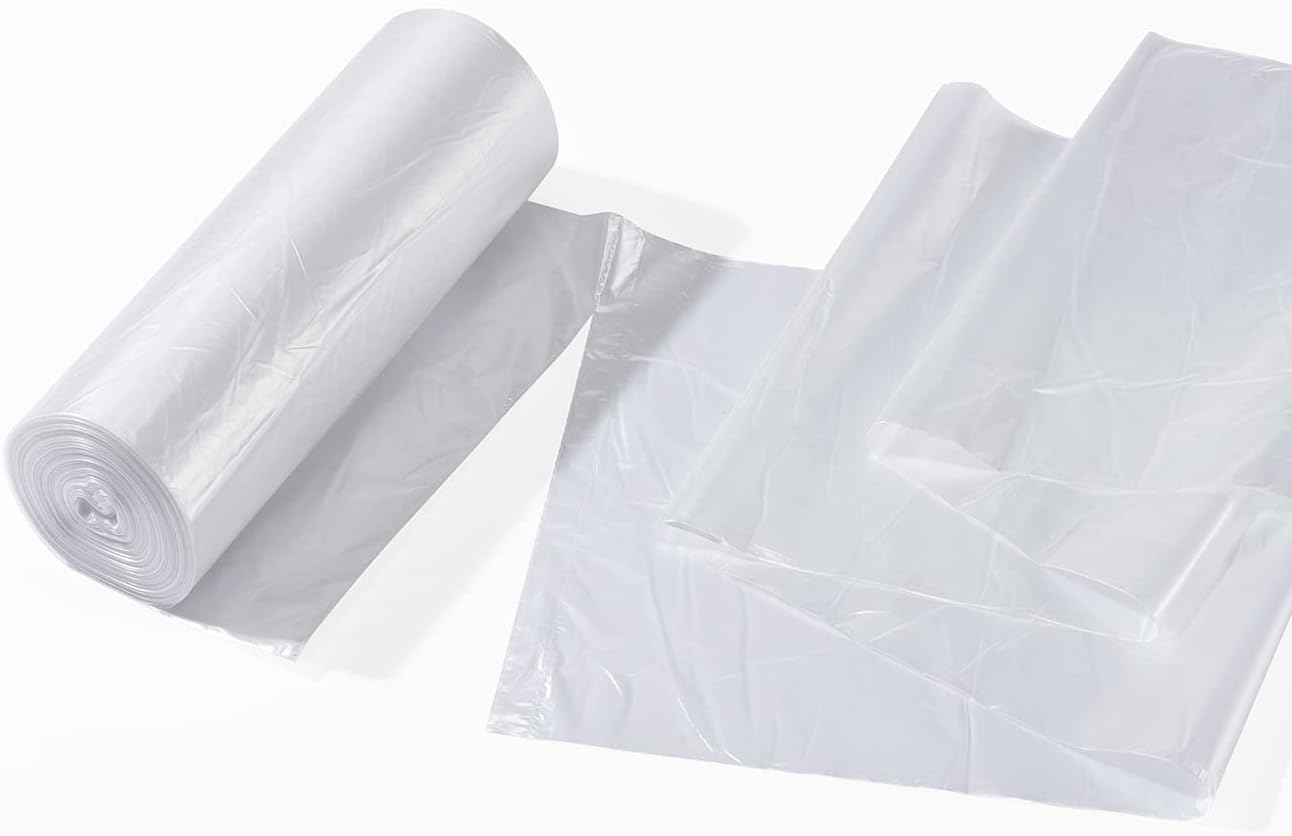 TYPLASTICS 45-48 Gallon Clear Trash Can Liners - 43" x 48" - High Density Garbage Bags - 200 Pack - Multipurpose for Office, Yard, Recycling, Industrial and Commercial