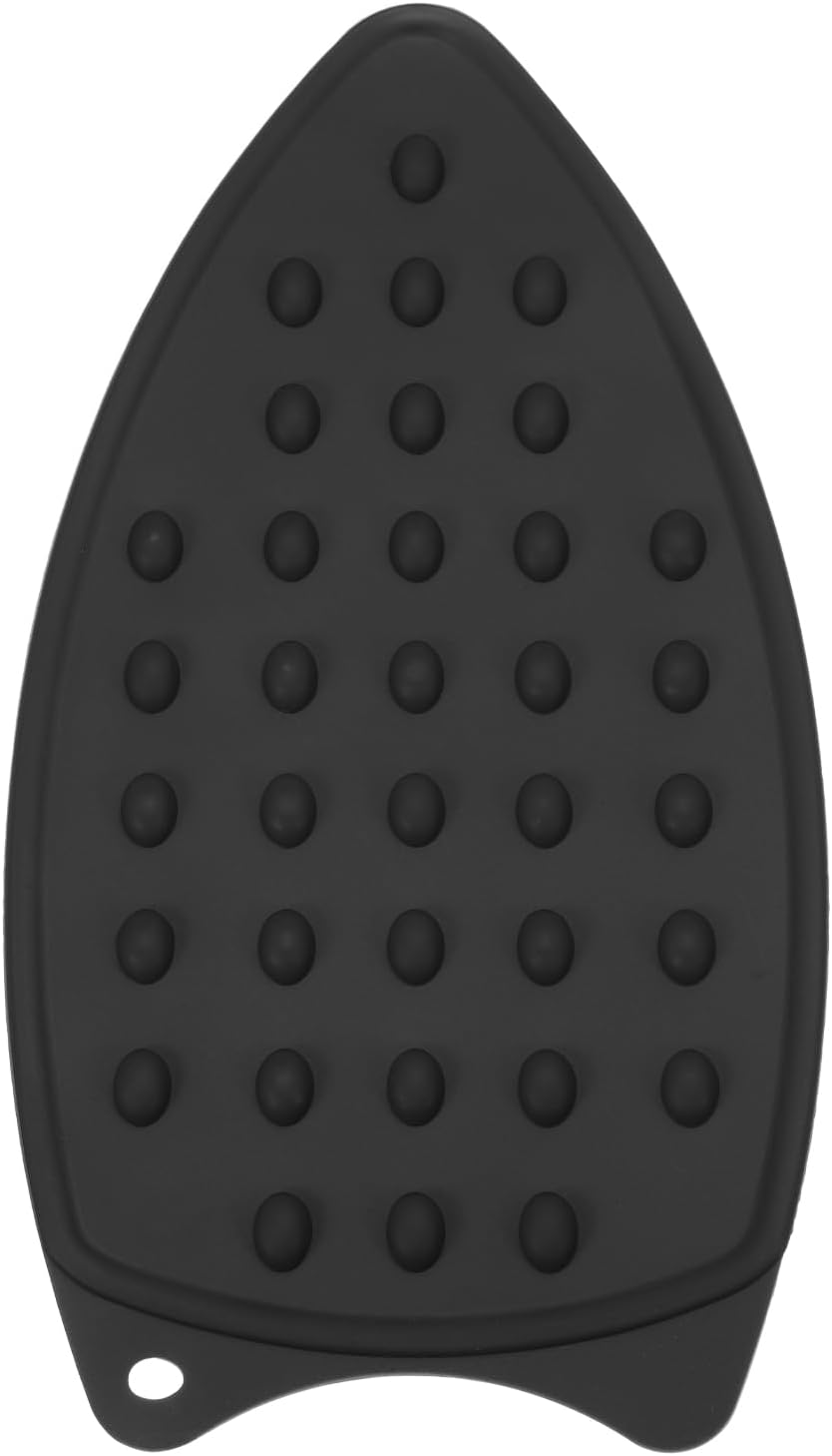 PATIKIL Silicone Iron Rest Pad, Multipurpose Hot Heat Resistant Iron Rest Plate Protective Pad for Ironing Board Hot Resistant Steamer Steam Compact Mat, Black