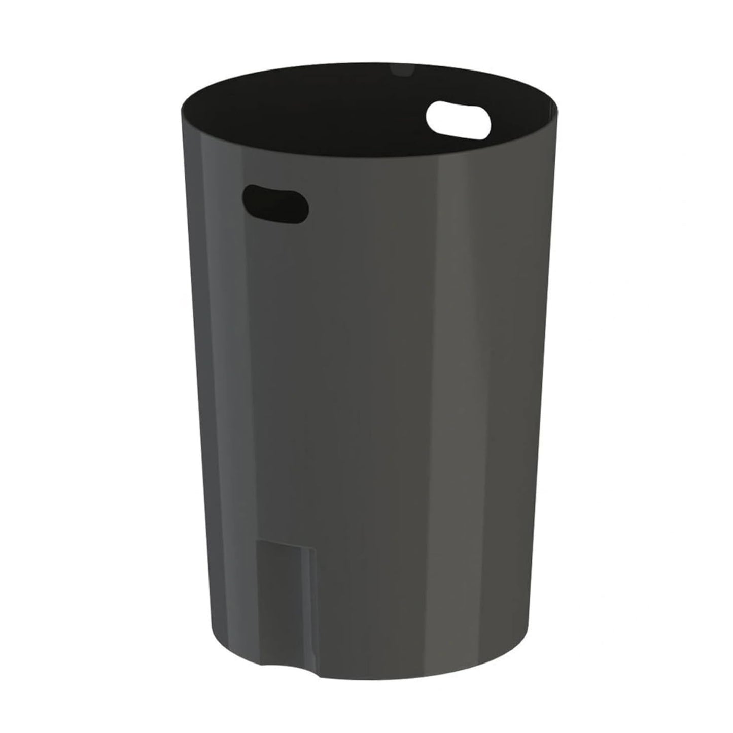 42 Gallon Slated Circle 100% Recycled Plastic Heavy Duty Outdoor Trash Can with Push Open Dome Lid and Internal Liner - Great for Schools and Businesses - Brown