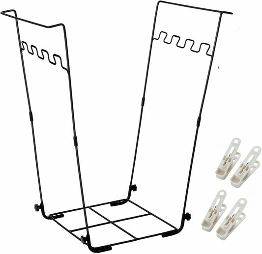 Garden Trash Bag Holder - Outdoor Leaf Bag Support Stand Multi-Use Metal Garbage Bag Holder Frame Holds 30-45 Gallons Bag for Leaves, Camping, Yard Weeding, Lawn Party