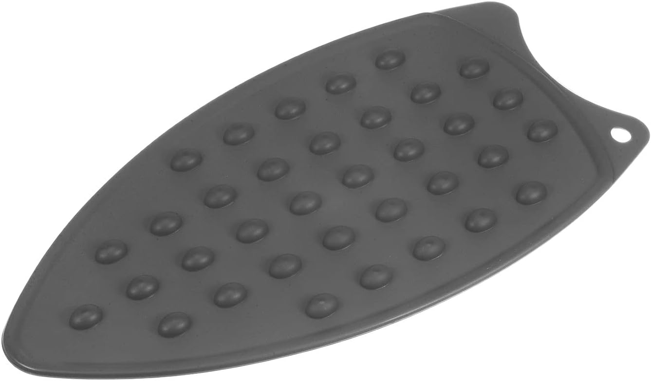 HARFINGTON Silicone Iron Rest Pad, Multipurpose Iron Hot Resistant Mat Iron Rest Plate for Ironing Board Hot Heat Resistant Steam Compact Mat, Grey
