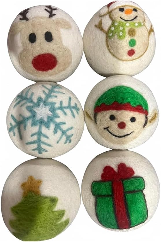 Ezhippie Quality Wool Dryer Balls - 6 XL Festival Pack - 1000+ Loads - Pure Organic Wool - Reusable Natural Fabric Softener Perfect with Essential Oils, Reduce Clothing Static and Wrinkles