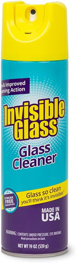 Invisible Glass 91160 Premium Glass and Window Cleaner for Auto and Home Cleans Glass, Windows, Glass Cooktops, Patio Doors, and More, Streak-Free, Ammonia-Free, Tint-Safe, 19 Oz, Pack of 1