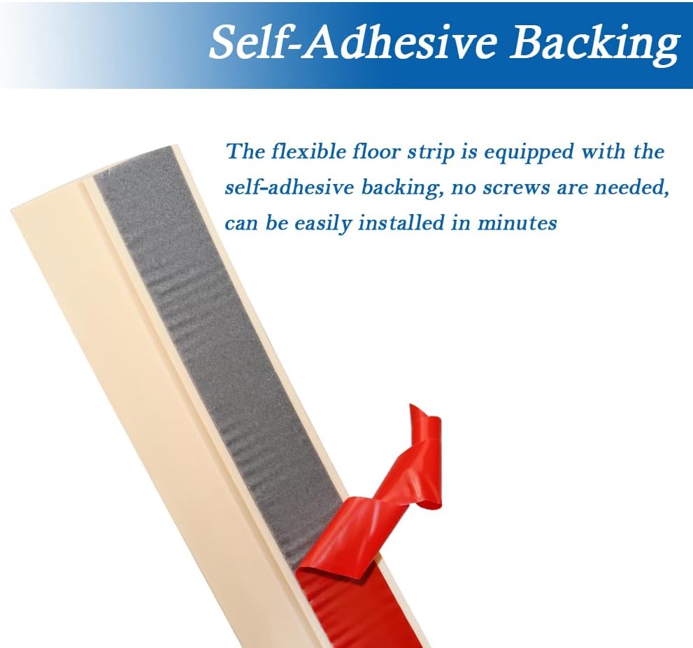 Floor Transition Strip Self Adhesive Carpet & Flooring Transitions Edging Trim Strip PVC Threshold Transitions Suitable for Threshold Height Less Than 5mm (20Ft, Wood Grain Beige-New)