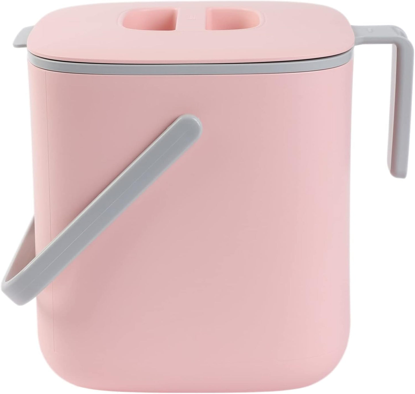 BLUE GINKGO Kitchen Compost Bin [2.6L / 0.69 GAL] – Filter-Free, Odor-Tight Countertop Food Waste Pail with Handles (Made in Korea, Pink)