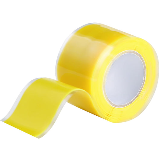 Self Fusing Silicone Tape 1 in x 5' Yellow Waterproof Rubber Leak Proof Sealing Rubber Self-amalgamating Tape for Emergency Hot and Cold Water Pipe Repairs and Tool Fixation