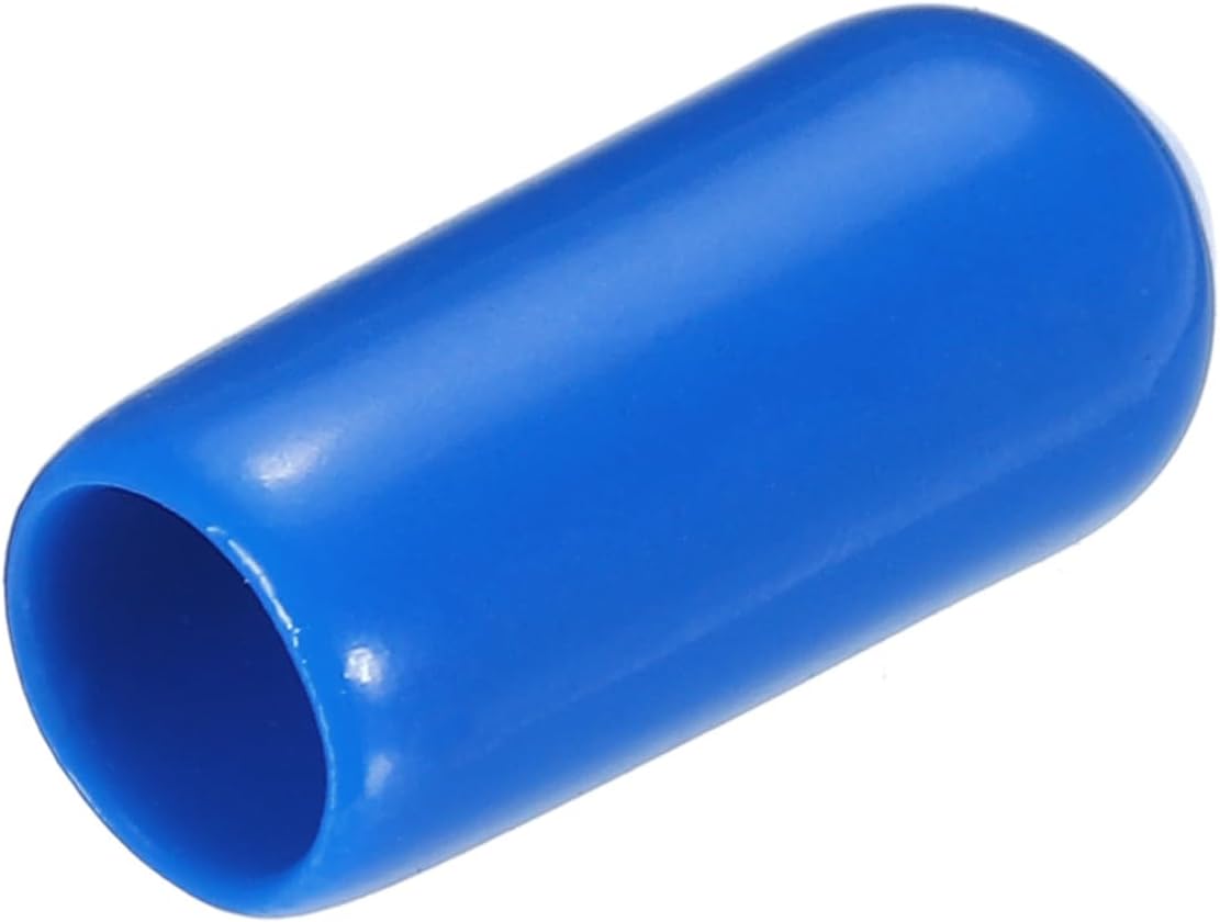 uxcell 20pcs Rubber End Caps 5.5mm ID Vinyl PVC Round Tube Bolt Cap Cover Screw Thread Protectors Blue