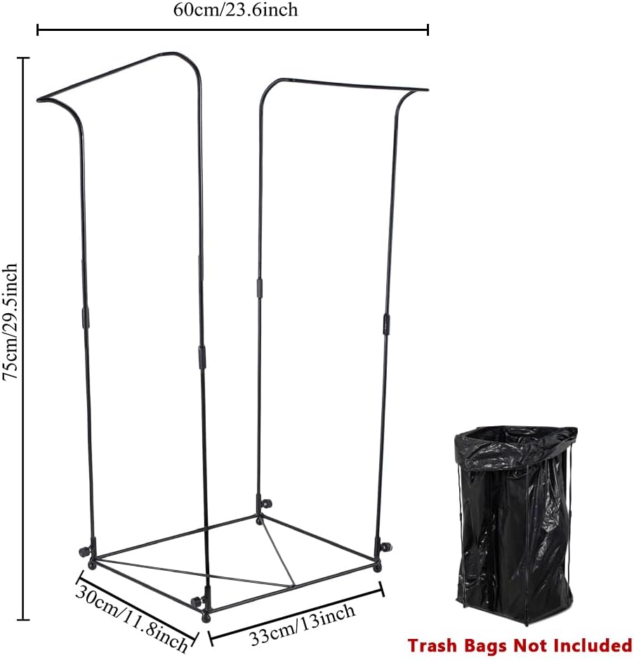 Trash Bag Holder, Metal Garbage Bag Holder, 30-45 Gallon Portable Trash Bag Holder Stand, Multi-use Leaf Bag Holder for Yard, Camping, Party, Wedding