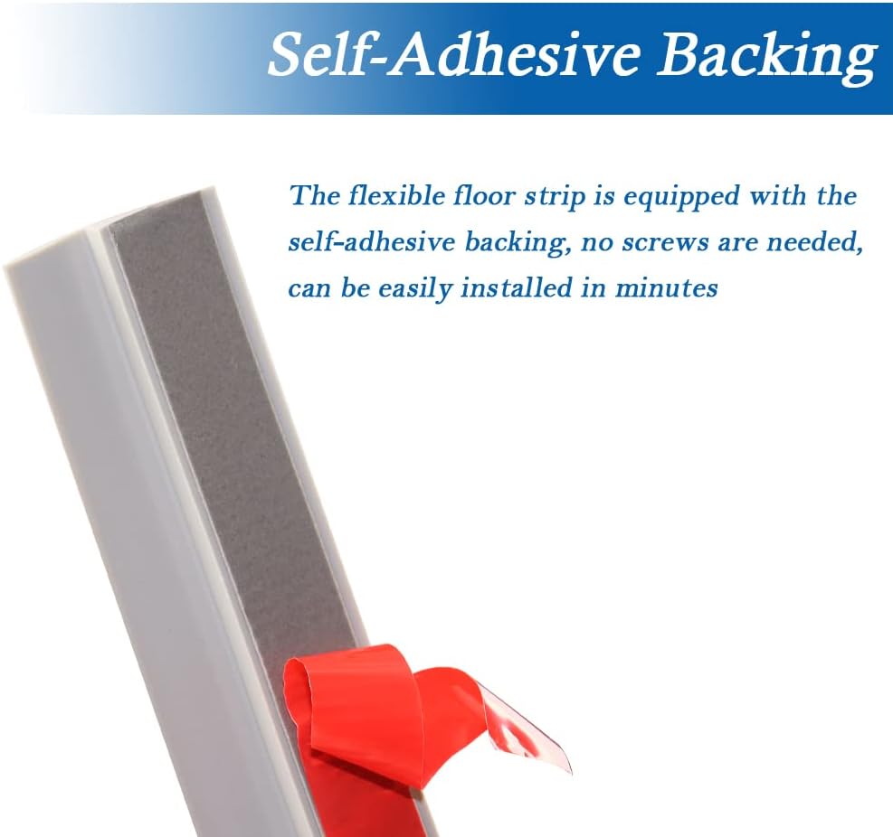 Floor Transition Strip Self Adhesive Carpet & Flooring Transitions Edging Trim Strip PVC Threshold Transitions Suitable for Threshold Height Less Than 10mm (6.56Ft, Gray)