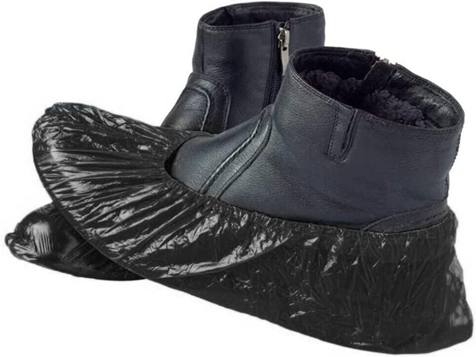 Black shoe covers Disposable 1000 PCS (500 Pair) Premium Waterproof and Recyclable Boot Booties Covers Covers for Indoors, Non, Fits Up To 11 US Men and 13 US Women Size, Slip on, Horlon