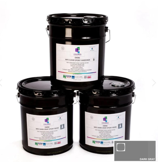 colored epoxies Dark Gray Epoxy Resin Coating Made with Beautiful and Vibrant Pigments, 100% solids, For Garage Floors, Basements, Concrete and Plywood. 15 Gallon