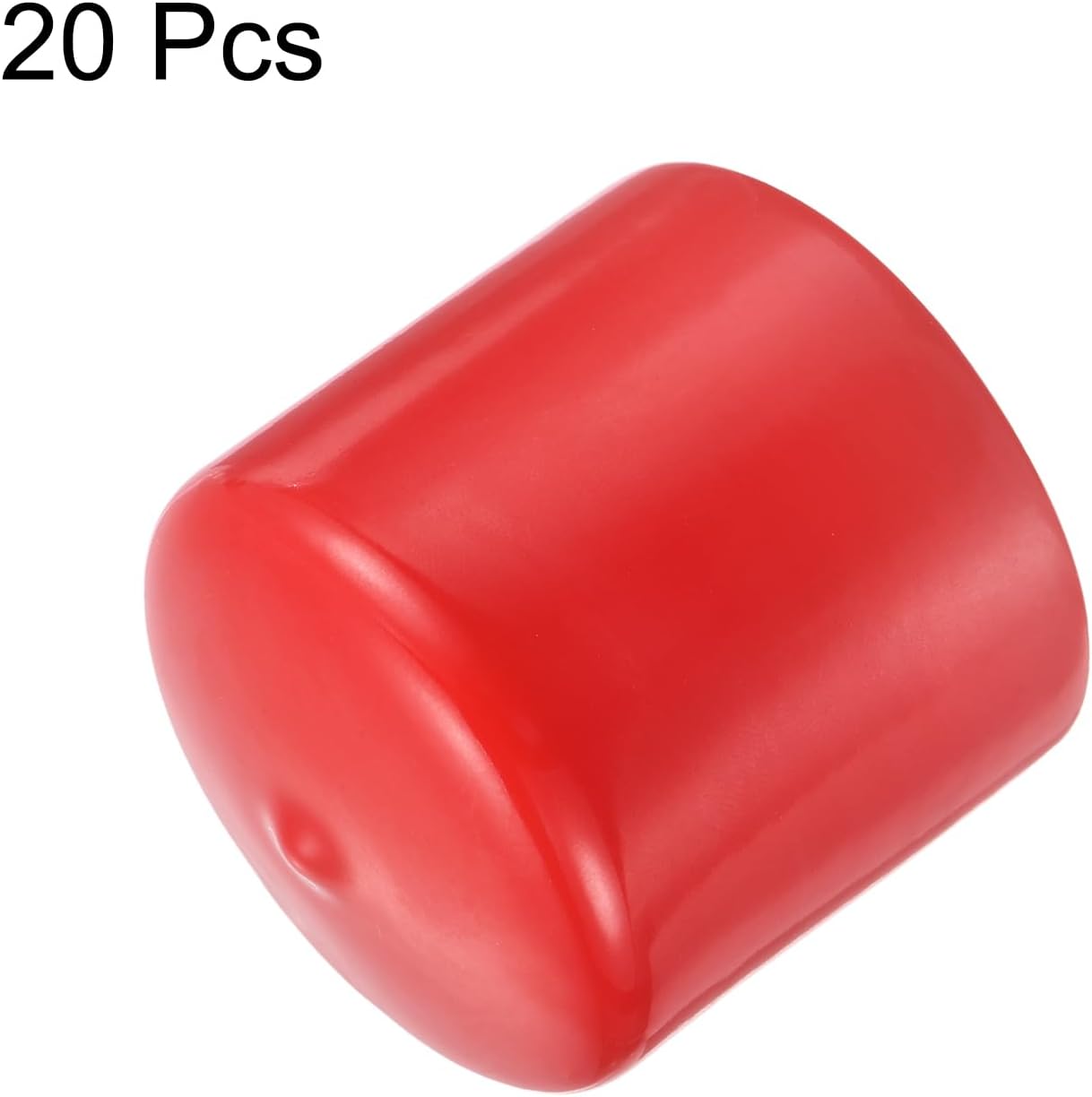 uxcell 20pcs Rubber End Caps 50mm ID Vinyl Round Tube Bolt Cap Cover Thread Protectors Red