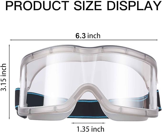 Chemistry Lab Safety Goggles,that Fit Over Glasses,Scientific, Construction, Woodworking, Anti-Fog,Splash,Vent
